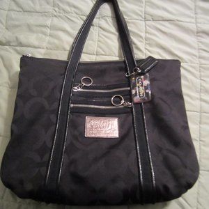 Coach Black Poppy Tote